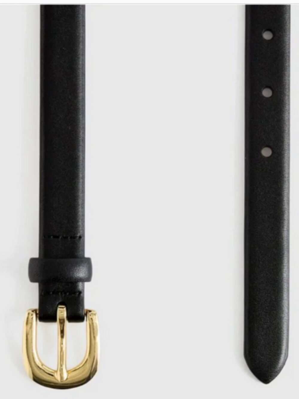 NWT Quince Sofia European Leather Skinny Belt in Black Various Sizes - Picture 4 of 6